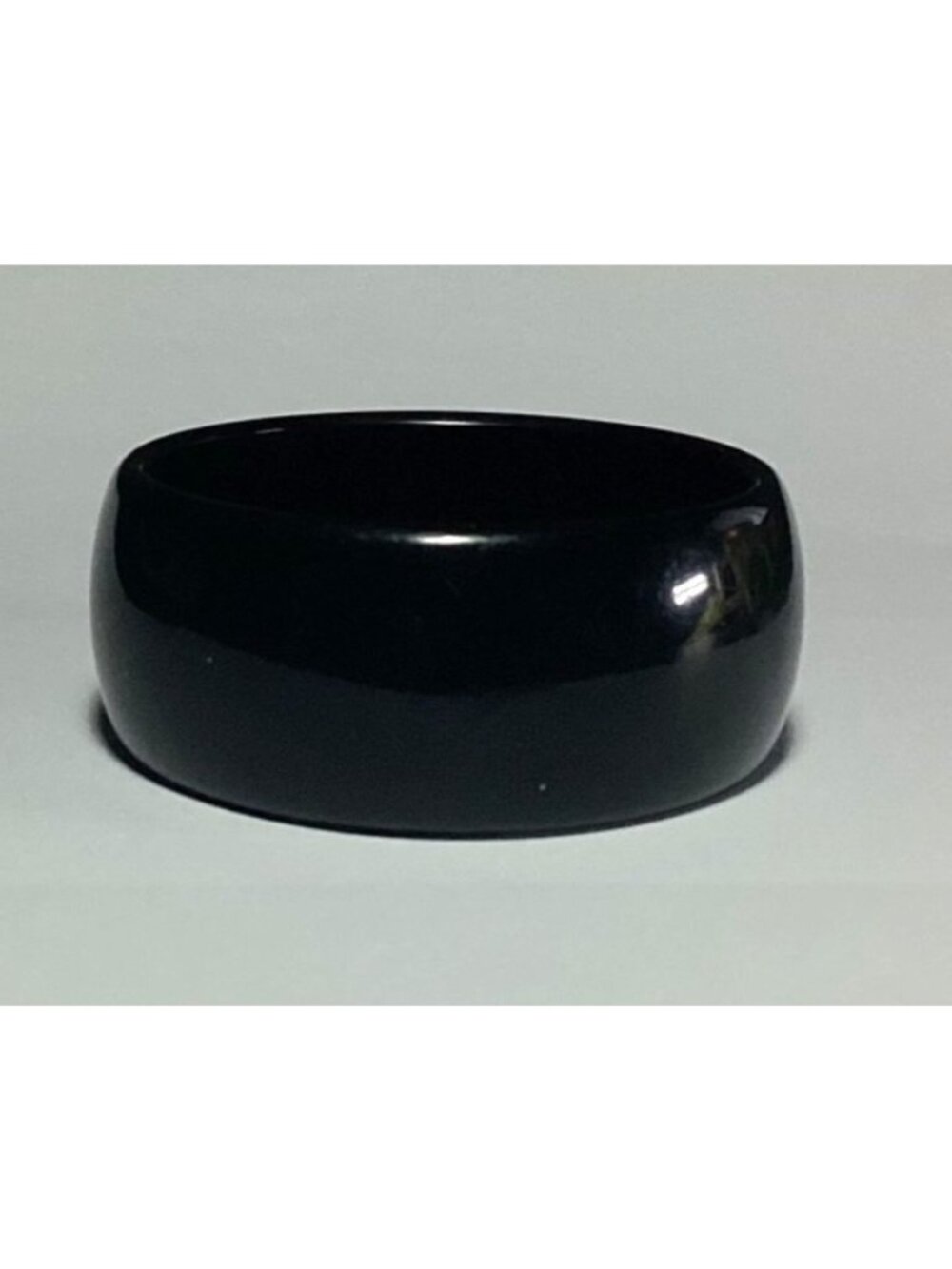 Vintage Mod Wide Black Lucite Bangle Bracelet Minimalist Stackable - Picture 7 of 8